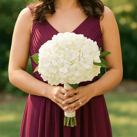 White Hydrangea Bridesmaids Bouquets 6 Sets Fresh Flowers 6 Stems Each