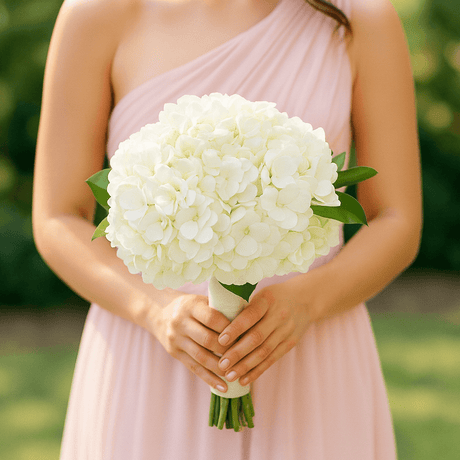 White Hydrangea Bridesmaids Bouquets Fresh Wedding Flowers