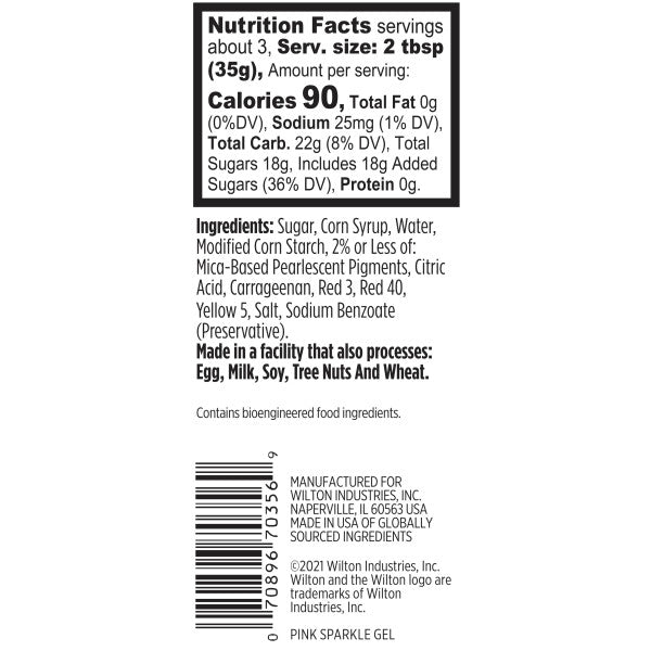 Wilton Pink Sparkle Gel – 3.5 oz.