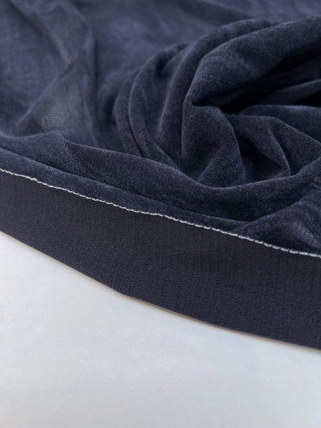 Nylon Viscose Flock Mesh Fabric Blue Shade