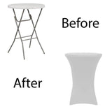 Cocktail Spandex Tablecloth - 100 Percent Polyester Fabric, Reinforced Pockets, 36" Diameter, 42" Height (By Piece)