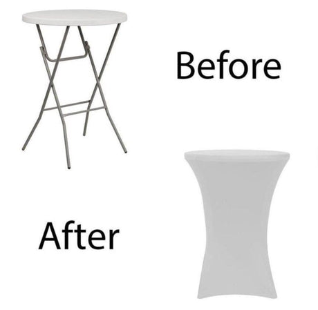 Cocktail Spandex Tablecloth - 100 Percent Polyester Fabric, Reinforced Pockets, 36" Diameter, 42" Height (By Piece)