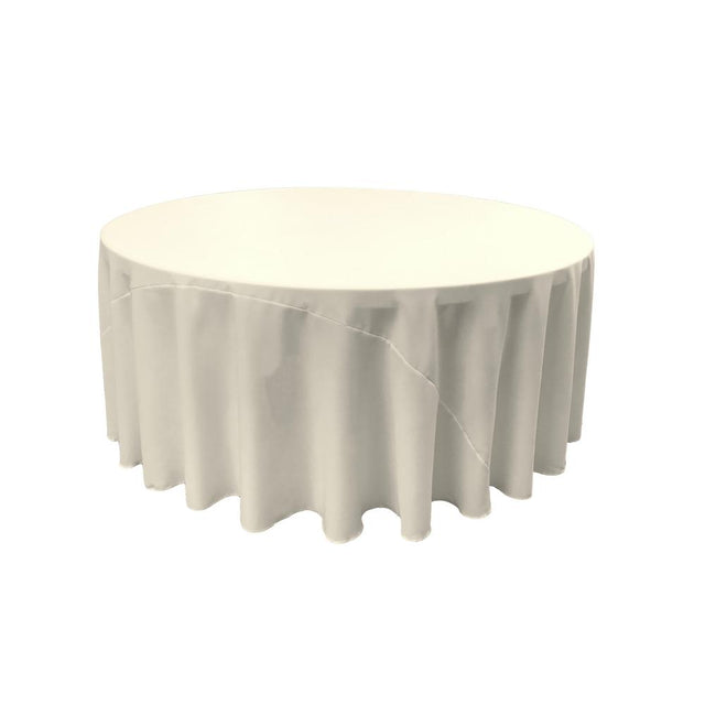 Ivory 100% Polyester Round Tablecloth 120″