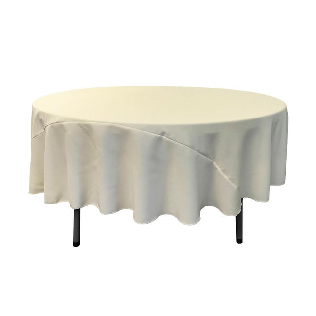 90″ Ivory Polyester Round Tablecloth