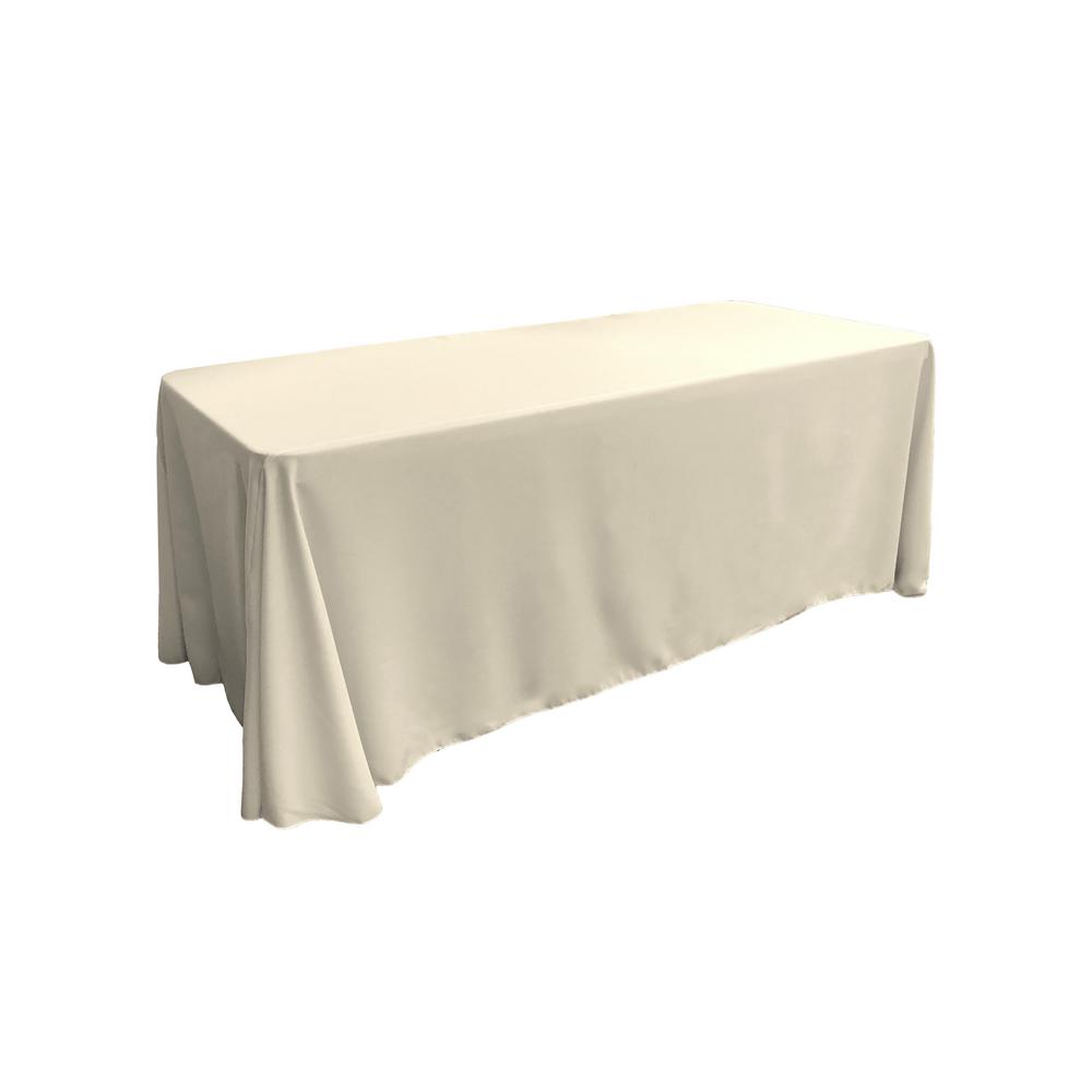 Ivory 100% Polyester Rectangular Tablecloth 90″ x 156″