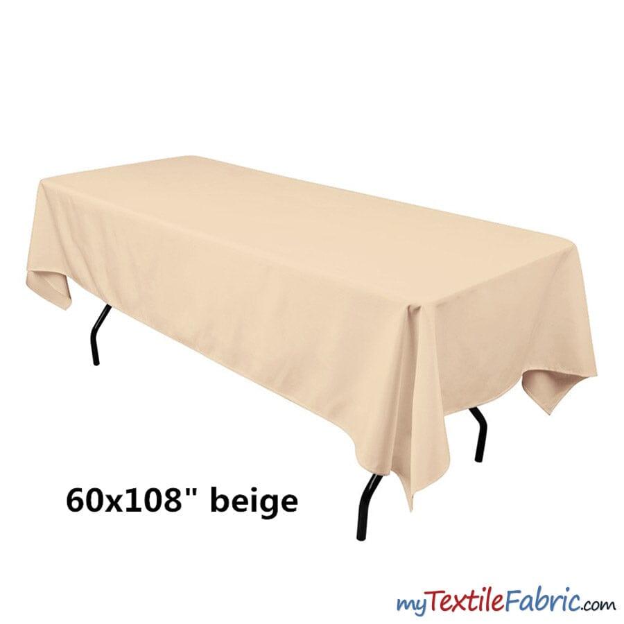 Banquet Polyester Fabric - 60" X 108", Solid Color Tablecloth, 180 GSM (By Piece)