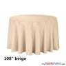 108 Inch Round Polyester Seamless Tablecloth Fabric - Solid Color, 108" Diameter (By Piece)