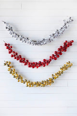 5’ Holiday Silver Jingle Bells Garland