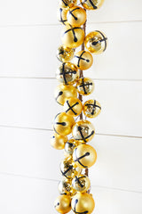 Gold Jingle Bells Garland 5 Ft Festive Holiday Decoration