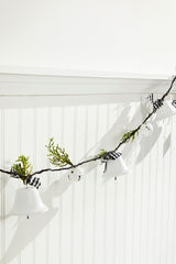 67 Inch White Country Bell Garland Jingle Bells Rustic Christmas Decor