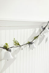 67” White Country Bell Garland