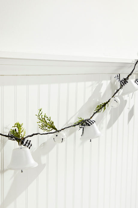 67” White Country Bell Garland