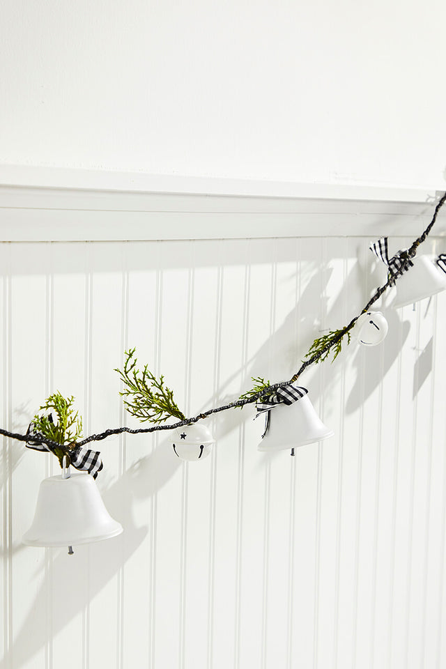 67” White Country Bell Garland