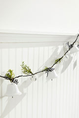 White Country Bell Garland 67 Inch Christmas Decor