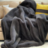 Bella Luxury Faux Fur Throw Blanket Collection Polyester Fabric - Faux Chinchilla Rabbit Fur, Crystal Velvet Backing, 60" X 80", Sandy Beige, Slate Silver, Raven Charcoal, Espresso Mocha (1 Throw Blanket)