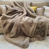 Bella Luxury Faux Fur Soft Crystal Velvet Throw Blanket Fabric