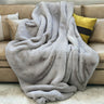 Bella Luxury Faux Fur Throw Blanket Collection Polyester Fabric - Faux Chinchilla Rabbit Fur, Crystal Velvet Backing, 60" X 80", Sandy Beige, Slate Silver, Raven Charcoal, Espresso Mocha (1 Throw Blanket)