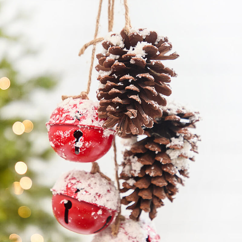 19" Red Bells & Pinecones Ornament