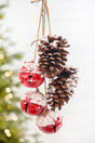19" Red Bells & Pinecones Ornament