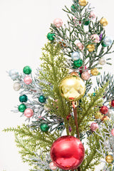 24" Glitter Berry Ball Cedar Pine Spray