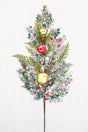 24" Glitter Berry Ball Cedar Pine Spray