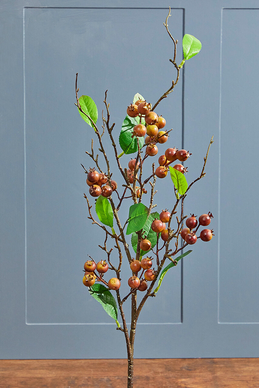 32" Berry Branch Spray - Chestnut