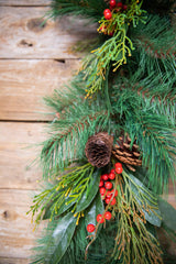 72” Pine Garland with Pinecones & Berries