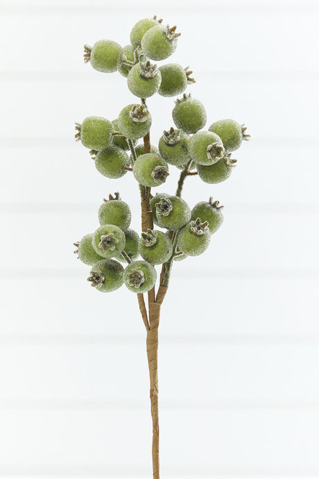 21" Apple Green Beaded Berry Spray