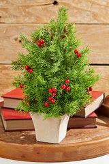 Cedar Berry Tree 14 Inch Christmas Tabletop Decor