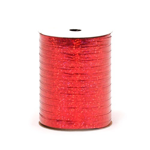 Holographic Curling Ribbon Red