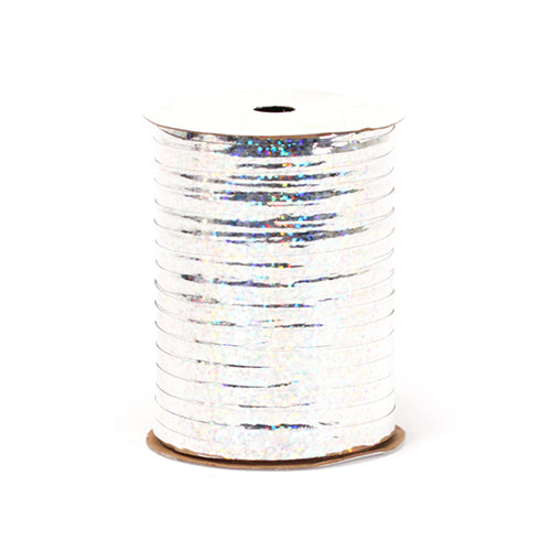 Holographic Curling Ribbon Silver 100 Yds