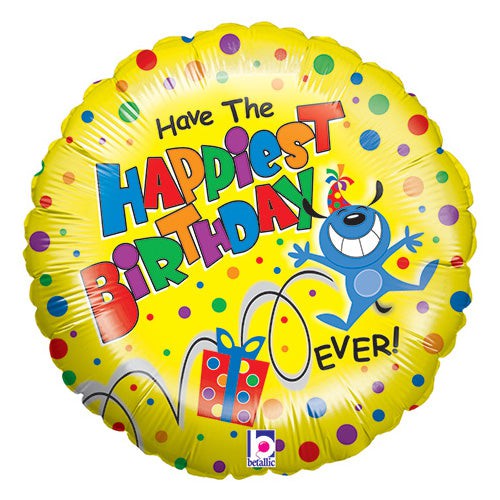 Foil Balloon 18 Inch Happiest Birthday