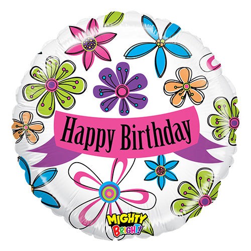 Foil Balloon 21 Inch Mighty Blossom Birthday
