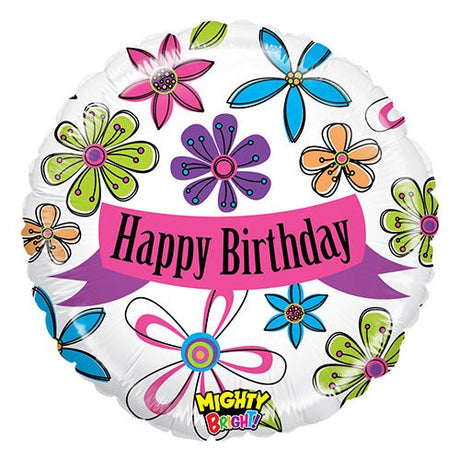 Foil Balloon 21 Inch Mighty Blossom Birthday
