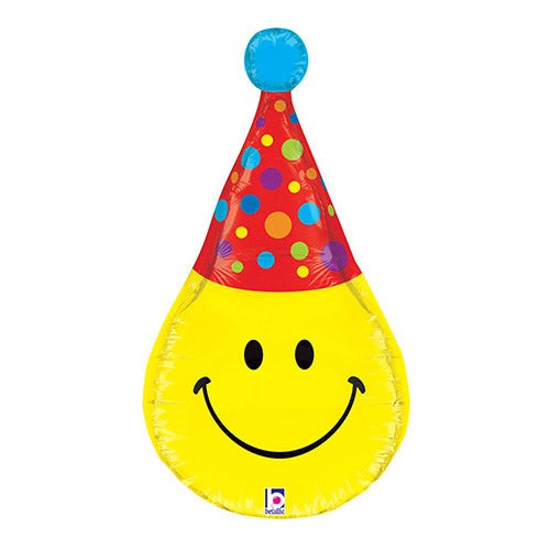Foil Balloon Smiley Party Hat