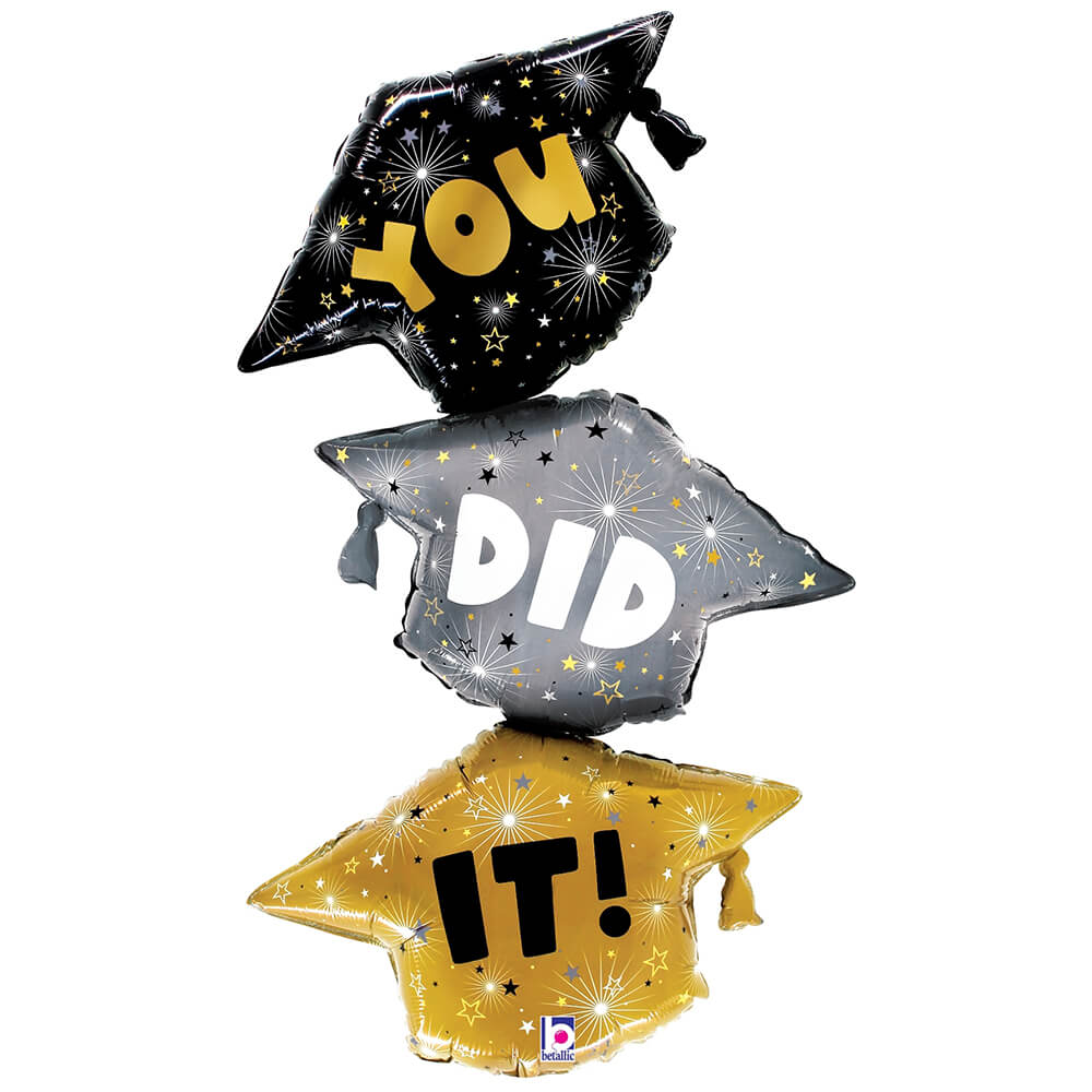 Graduation Balloons, Party Decorations, Grad Cap Balloon, Betallic Balloon, Foil Balloon, Helium Balloon, Celebration, Large Balloon, Festive Party, Grad Party, 4th july/ gradution (laballoons)