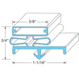 Beverage Air OEM # 703-814B, Magnetic Door Gasket Strip - 52" x 1 1/16" x 3/4"