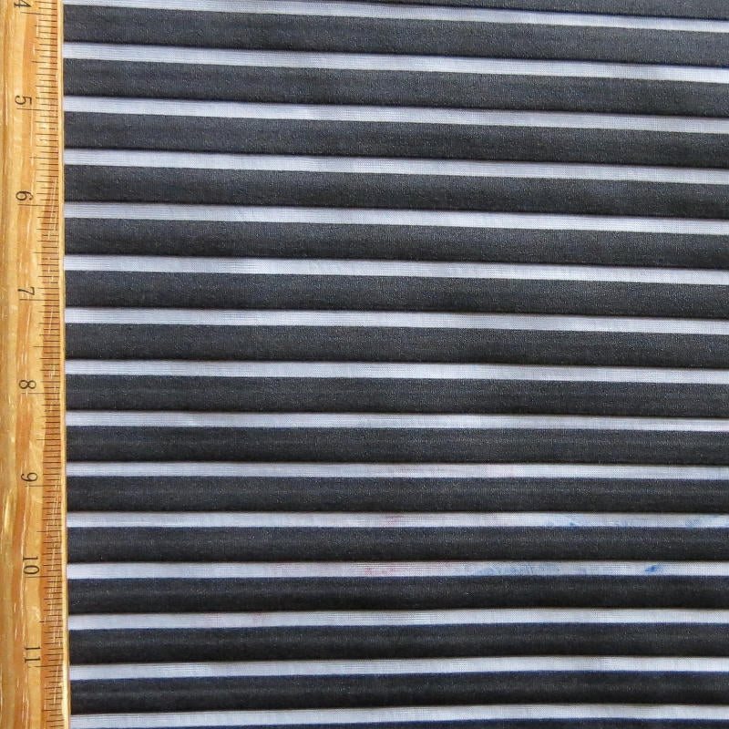 Athletic Mesh Stripe Fabric Black