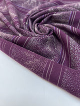 Wool Printed Purple Beige Fabric