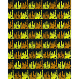 Njoya’s Might 100% Cotton Fabric - Brown, Yellow, Black Double-Sided Print, 46" Width (Per Yard)