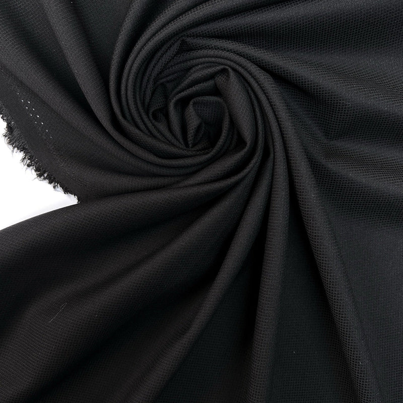 Black Jacquard Polyamide Suiting Fabric