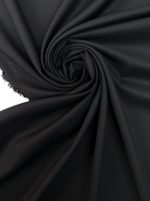 Black Jacquard Polyamide Suiting Fabric