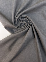 Wool Twill Suit Fabric Melange Gray Stretch