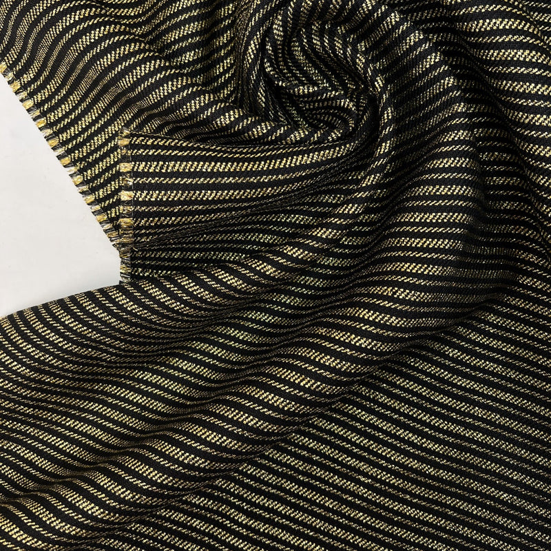 Cotton Lurex Tweed Striped Golden-Black