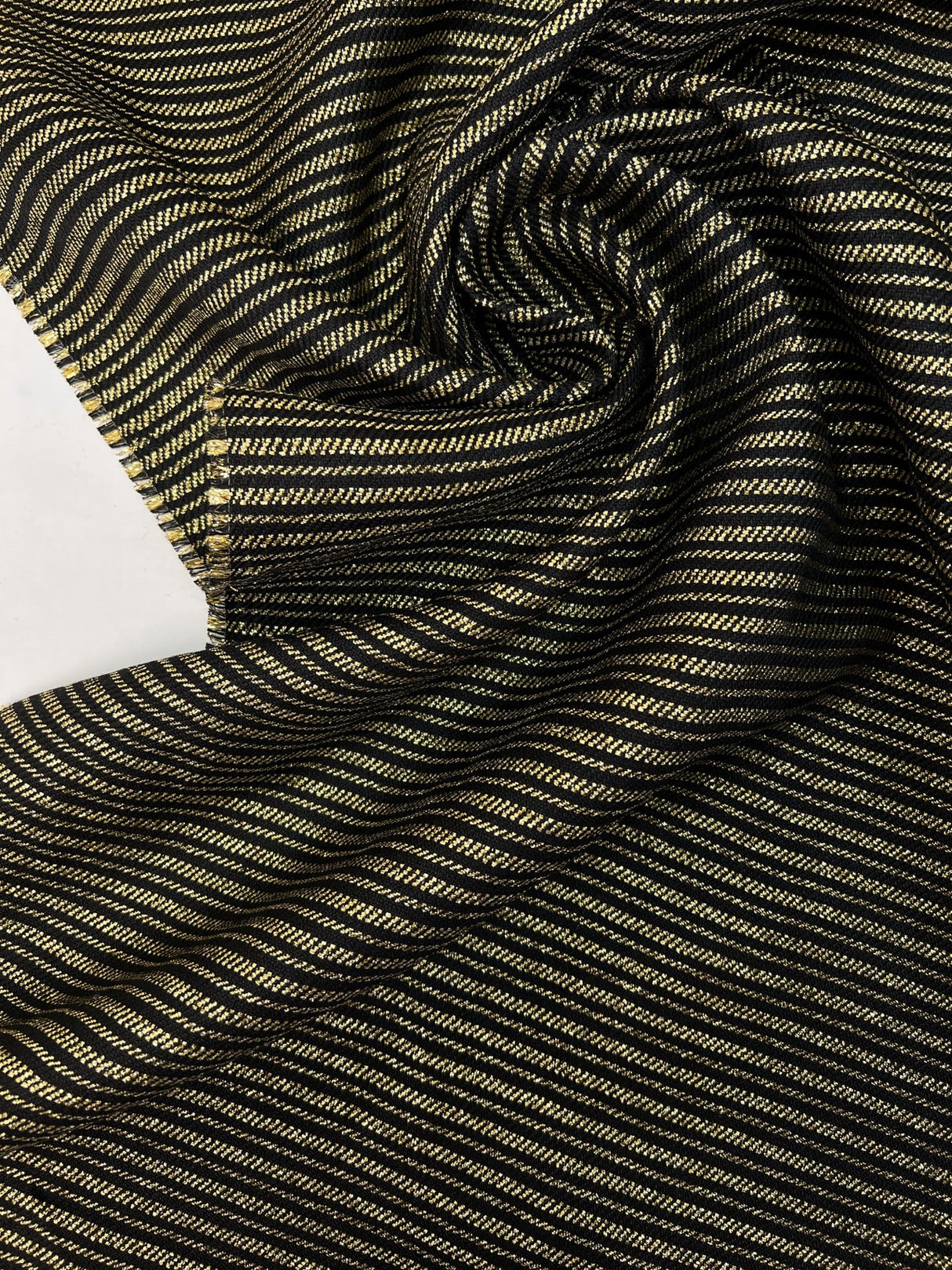 Cotton Lurex Tweed Striped Golden-Black