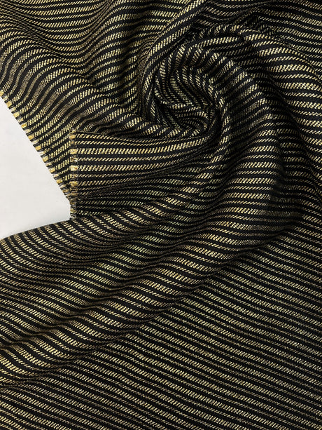 Cotton Lurex Tweed Striped Golden-Black
