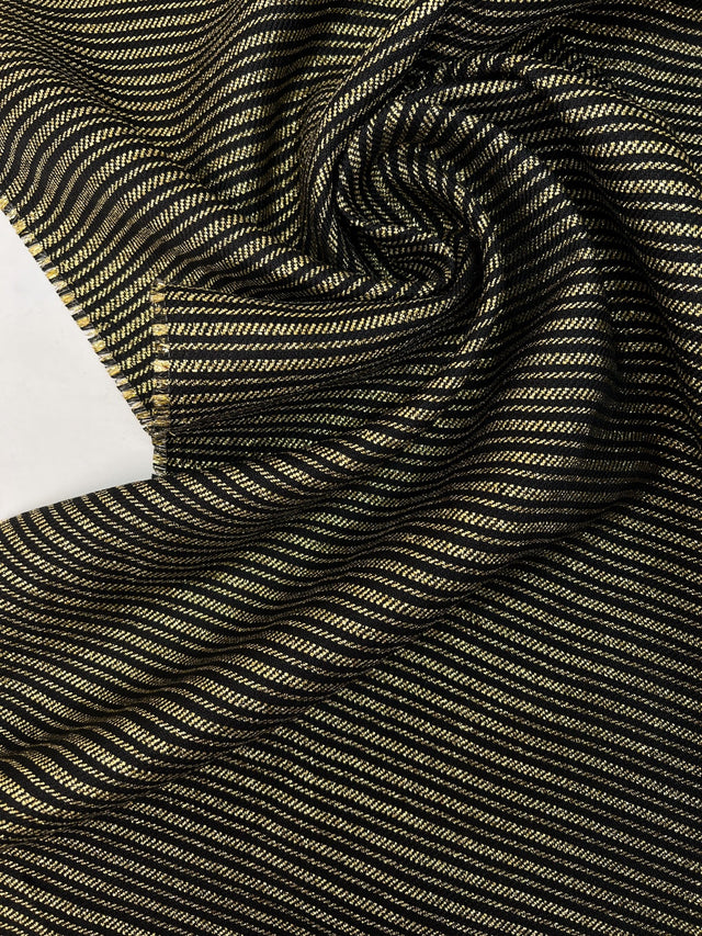 Cotton Lurex Tweed Striped Golden-Black