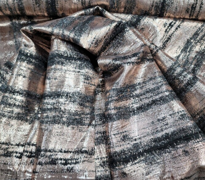 Brocade Jacquard Fabric White Silver