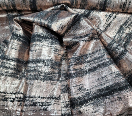 Brocade Jacquard Fabric White Silver