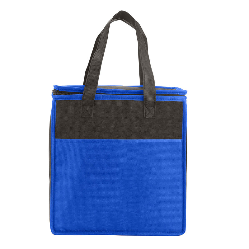 Two-Tone Flat Top Insulated Non-Woven Shopping Tote Bag
